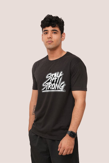 Typography oversized Stay Strong Printed Tshirt