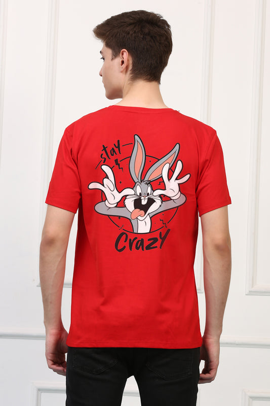 Oversized Stay Crazy Cartoons Printed Tshirt