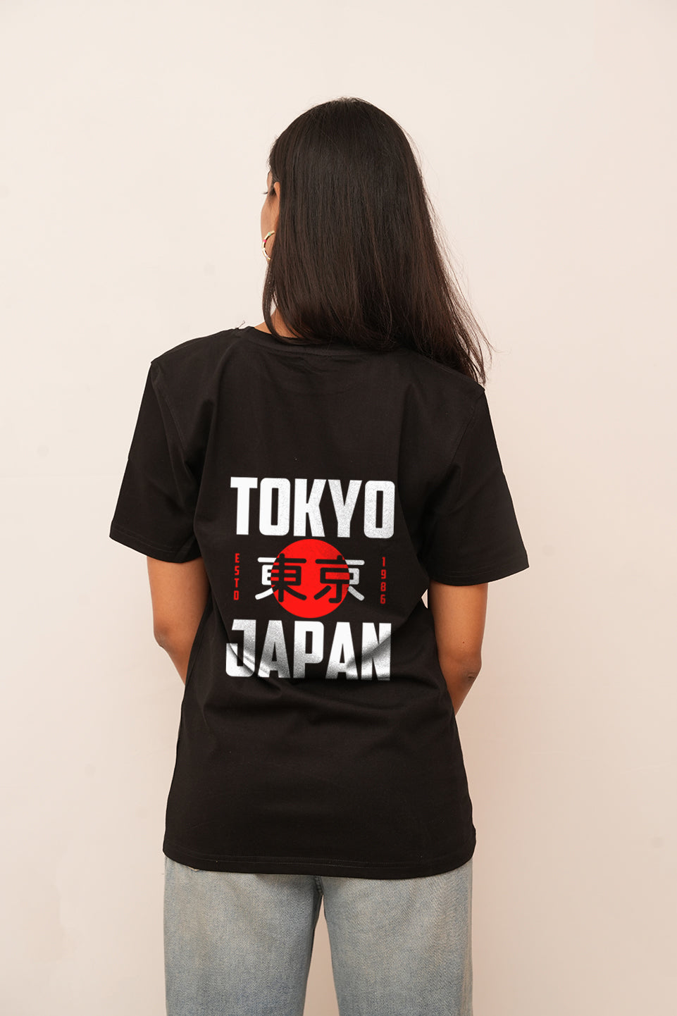 Typography Women Oversized Tokyo Printed Tshirt