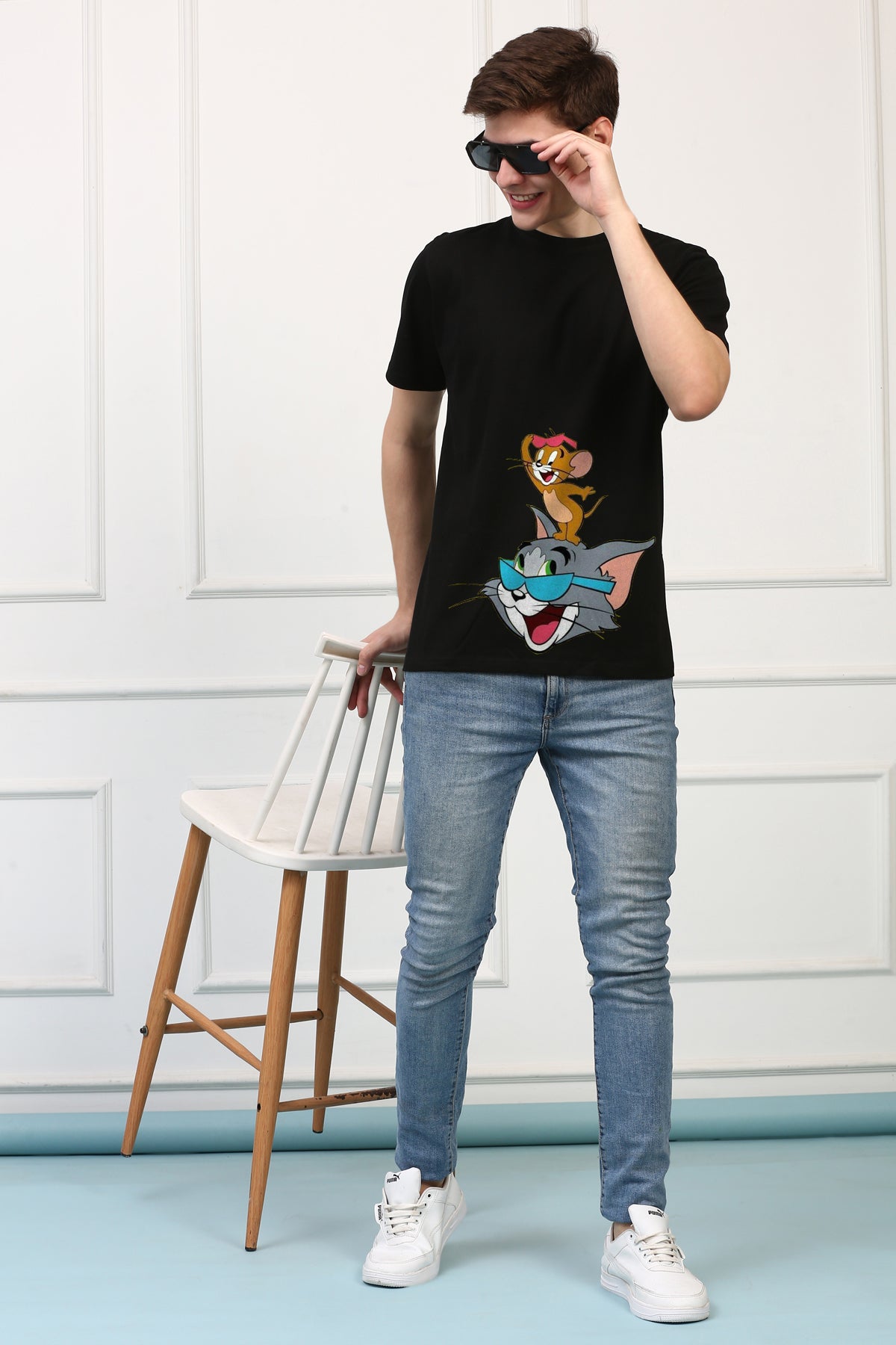 Oversized Tom and Jerry Cartoons Printed Tshirt