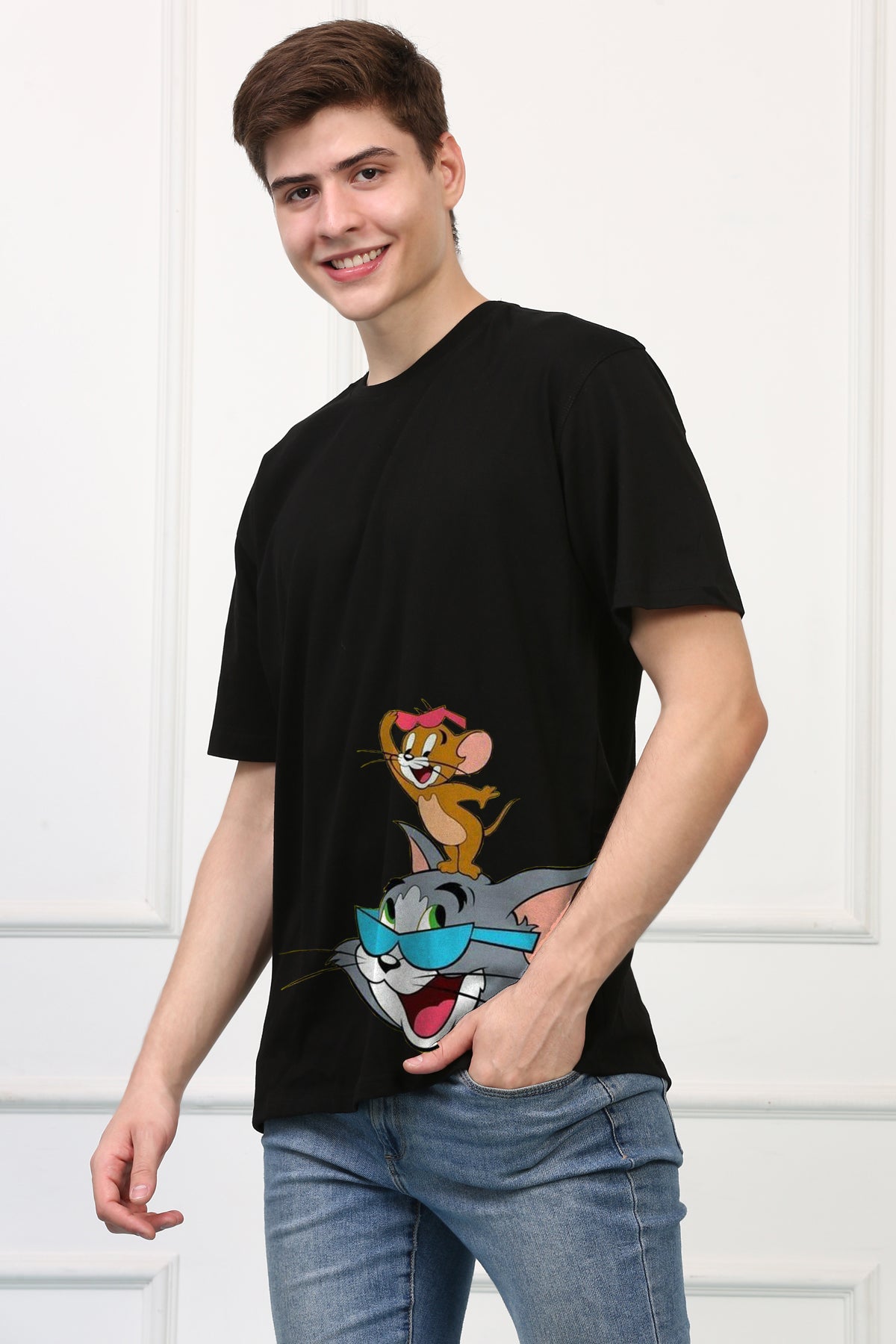 Oversized Tom and Jerry Cartoons Printed Tshirt