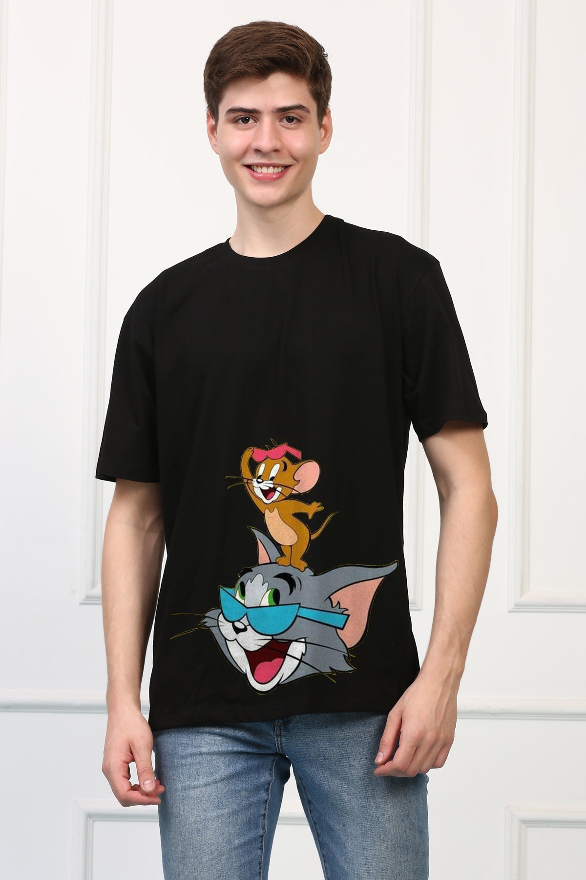 Oversized Tom and Jerry Cartoons Printed Tshirt