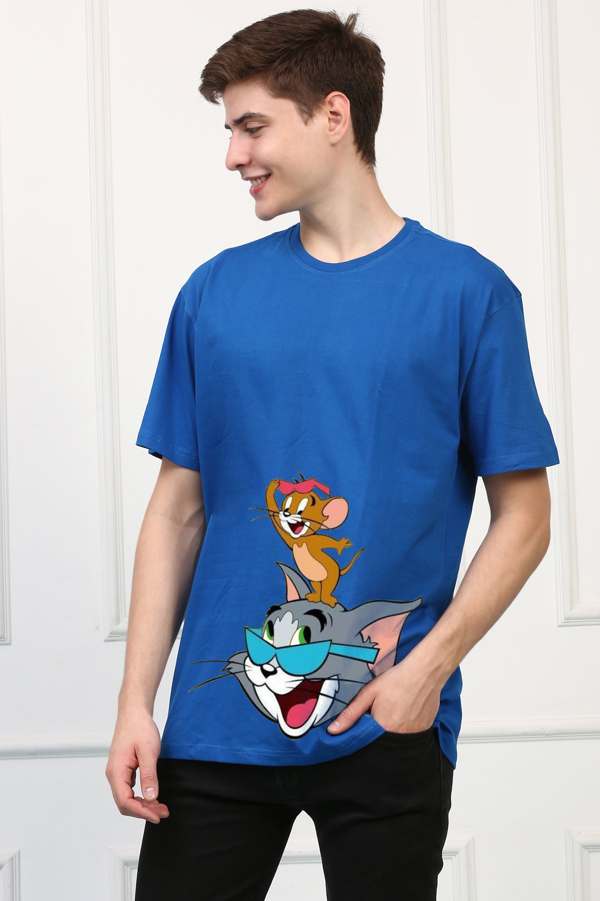 Oversized Tom and Jerry Cartoons Printed Tshirt