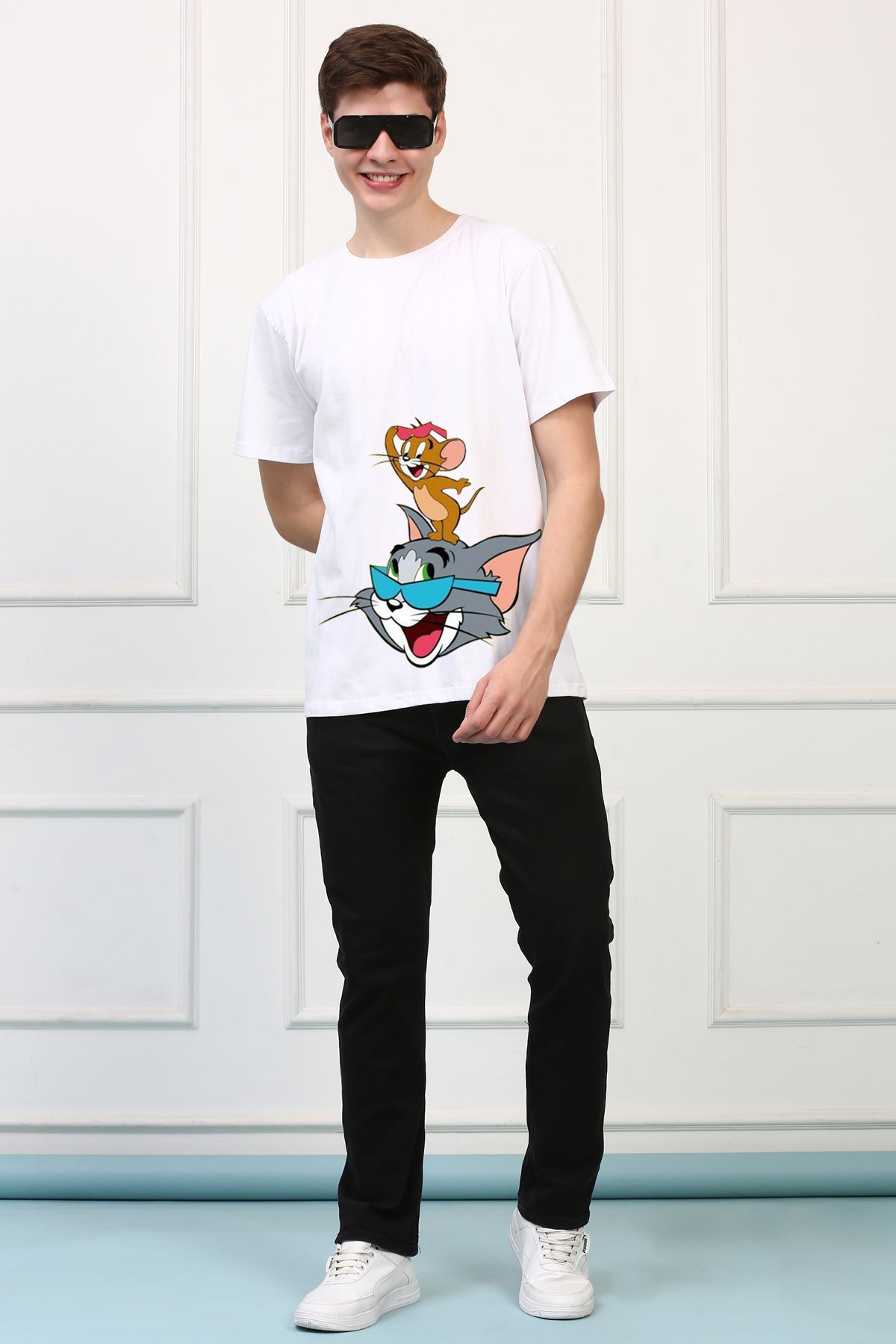 Oversized Tom and Jerry Cartoons Printed Tshirt