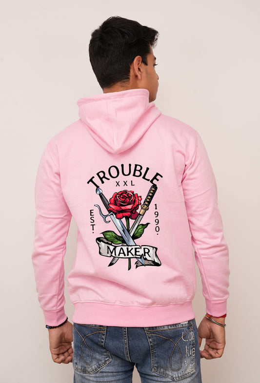 Typography Trouble Maker Printed Hoodies