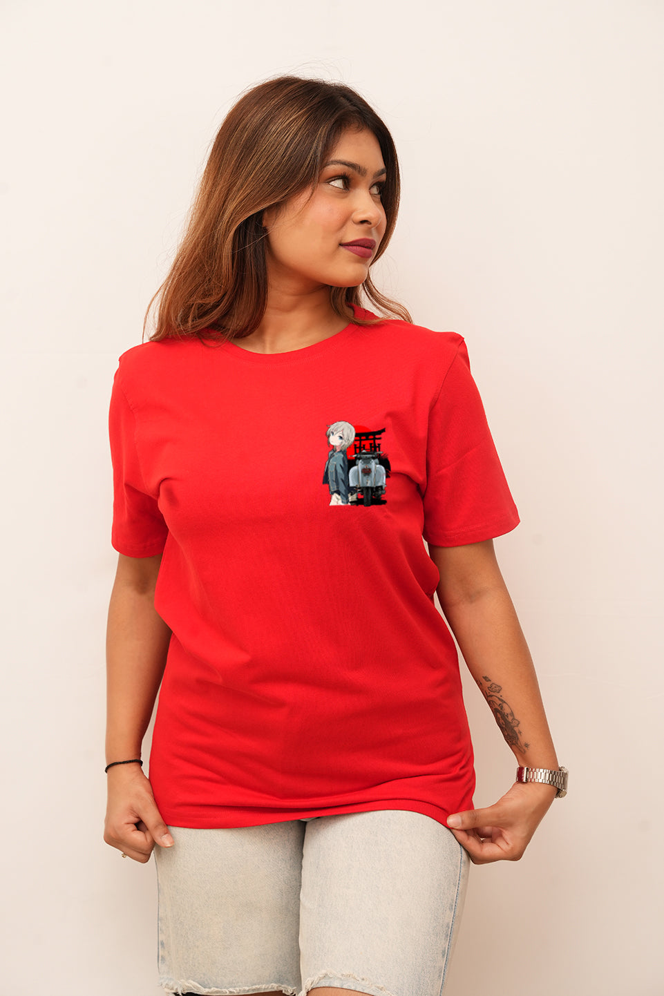 Women Oversized Vintage Scooter Printed Tshirt