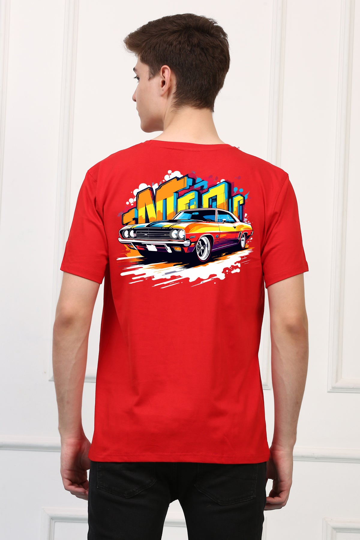 Oversized Vintage Car Printed Tshirt