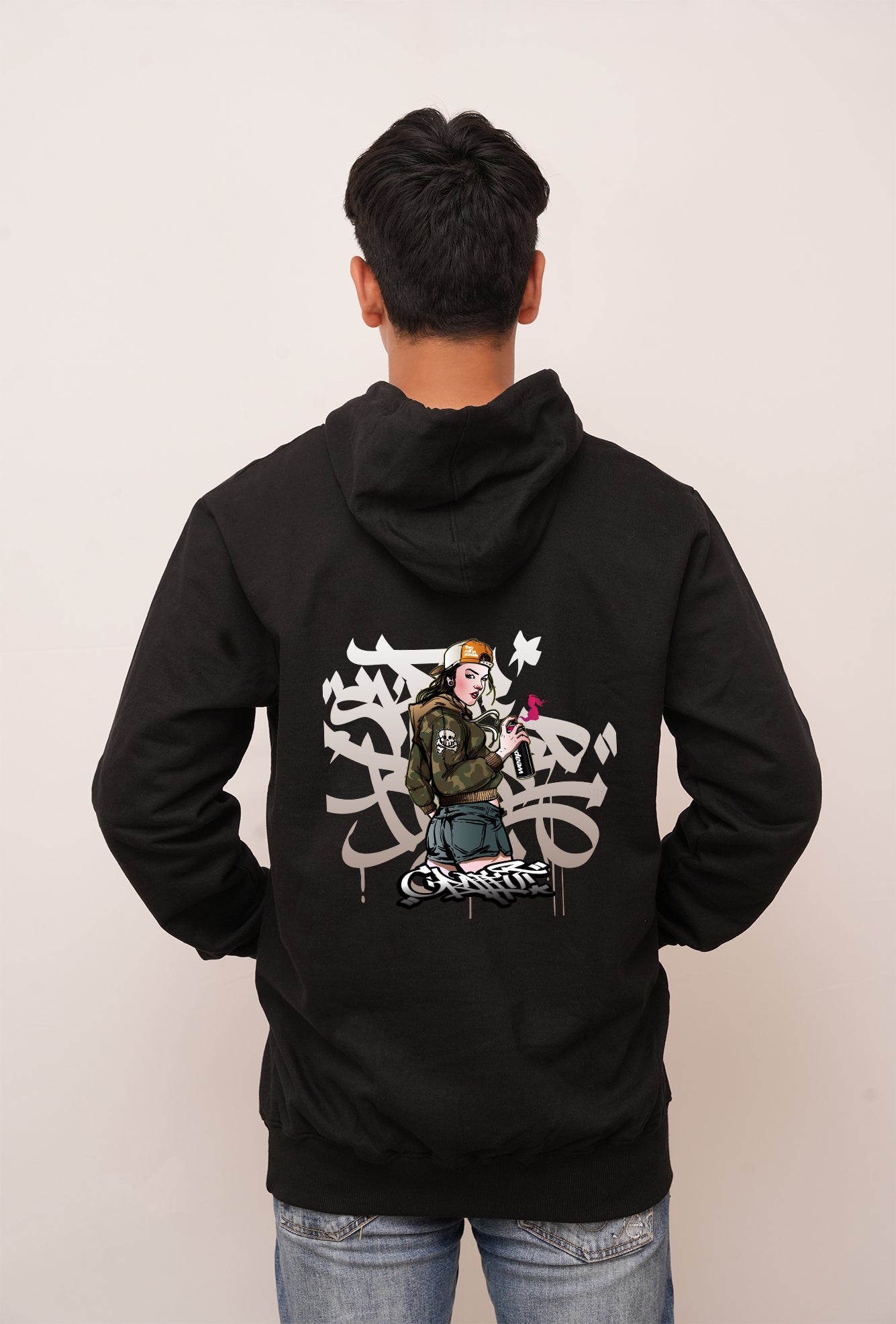 Graffitti  Weapon Girl Printed Hoodies