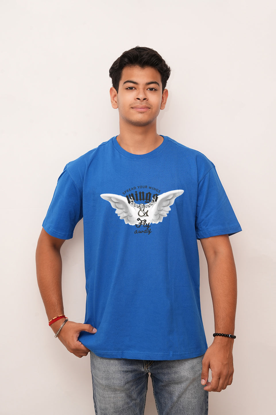 Typography oversized Wings fly away Printed Tshirt