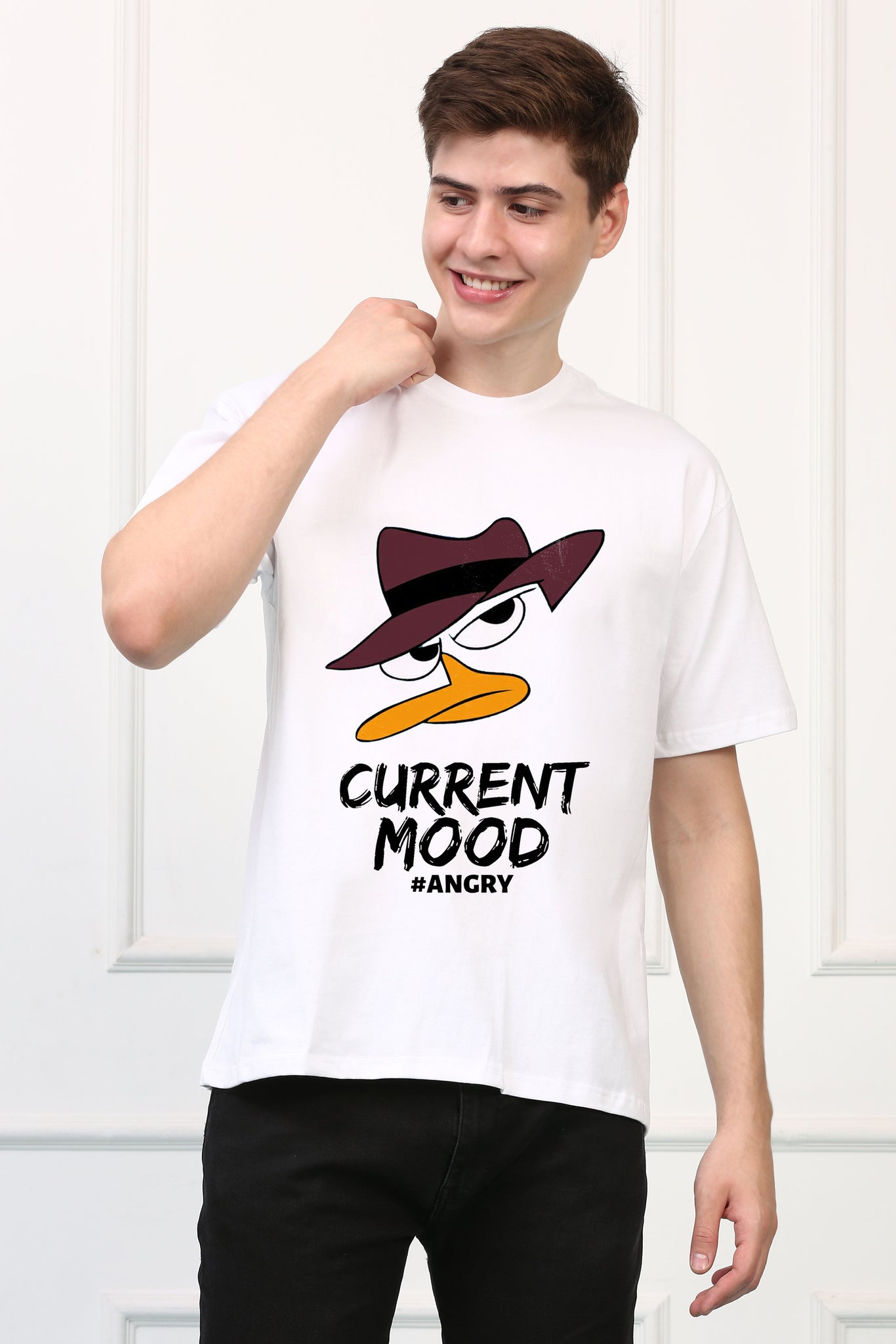 Oversized Current Mood Cartoon Printed Tshirt