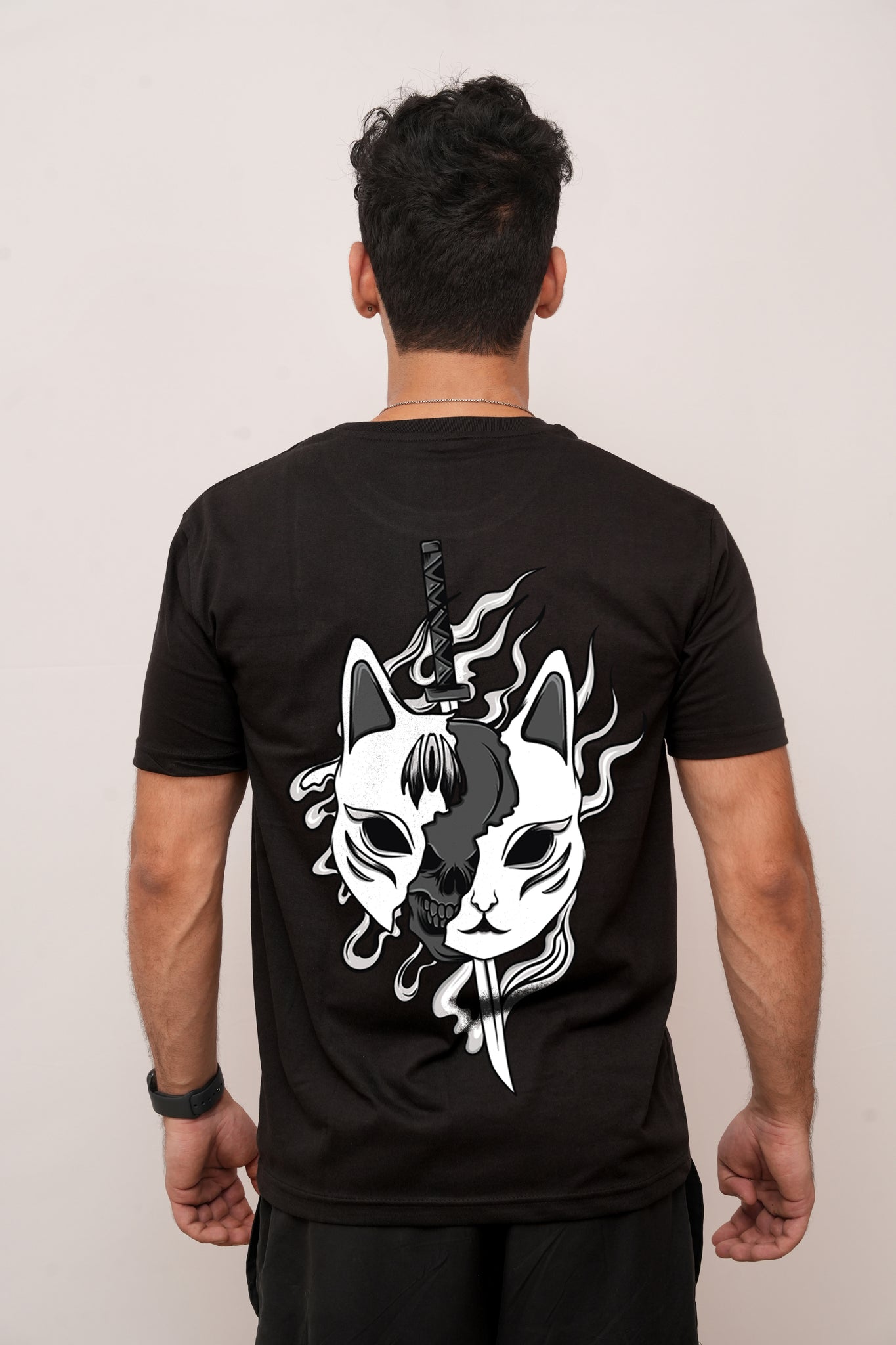 Anime Mask Kitsune  Printed Tshirt