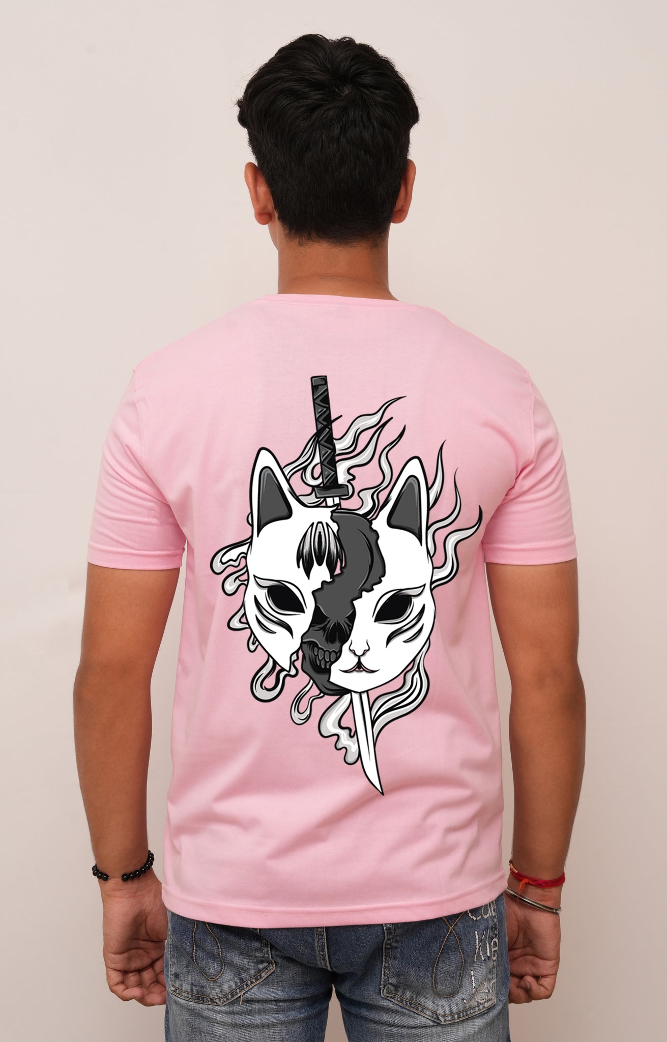 Anime Mask Kitsune  Printed Tshirt