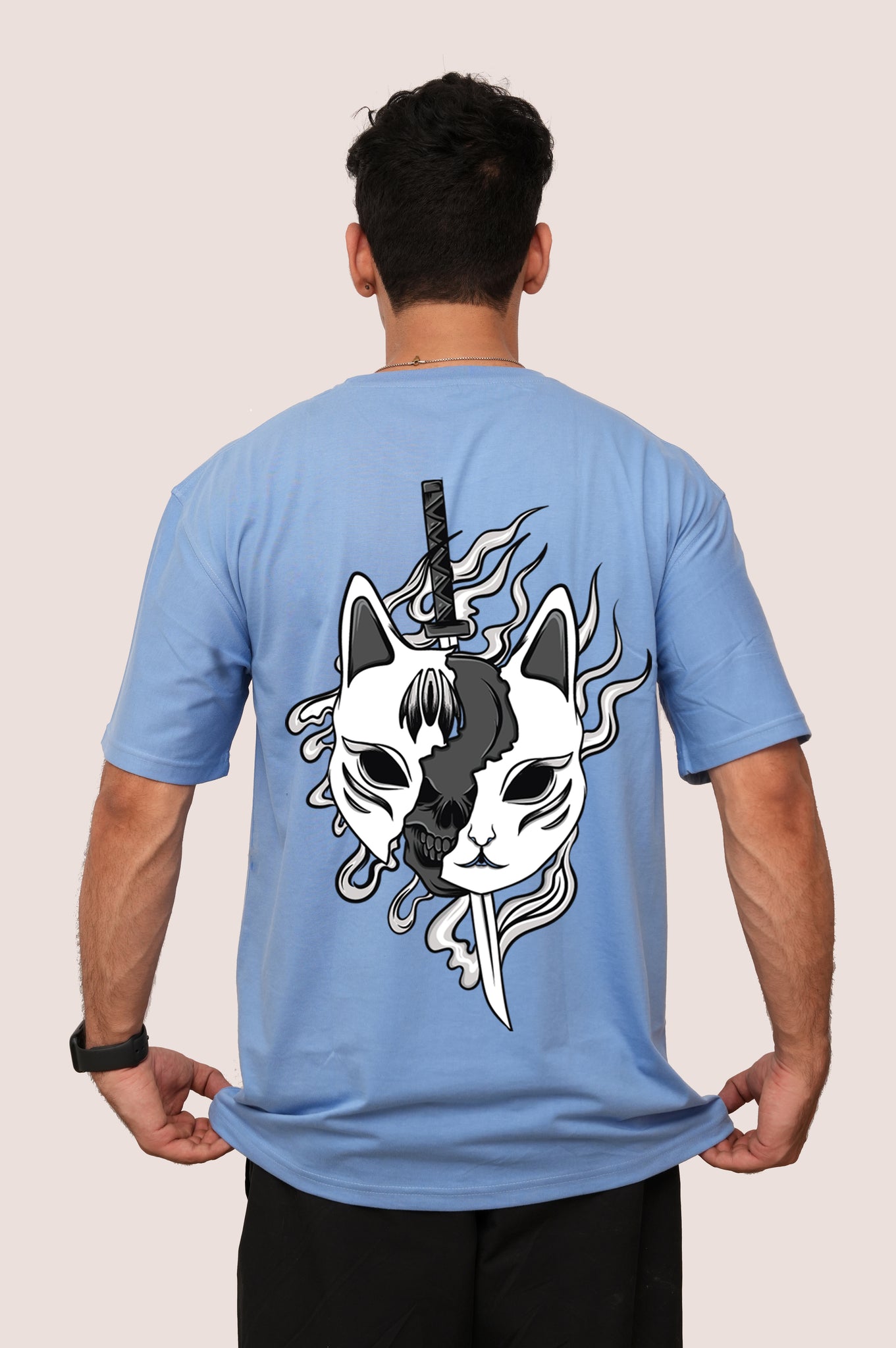 Anime Mask Kitsune  Printed Tshirt