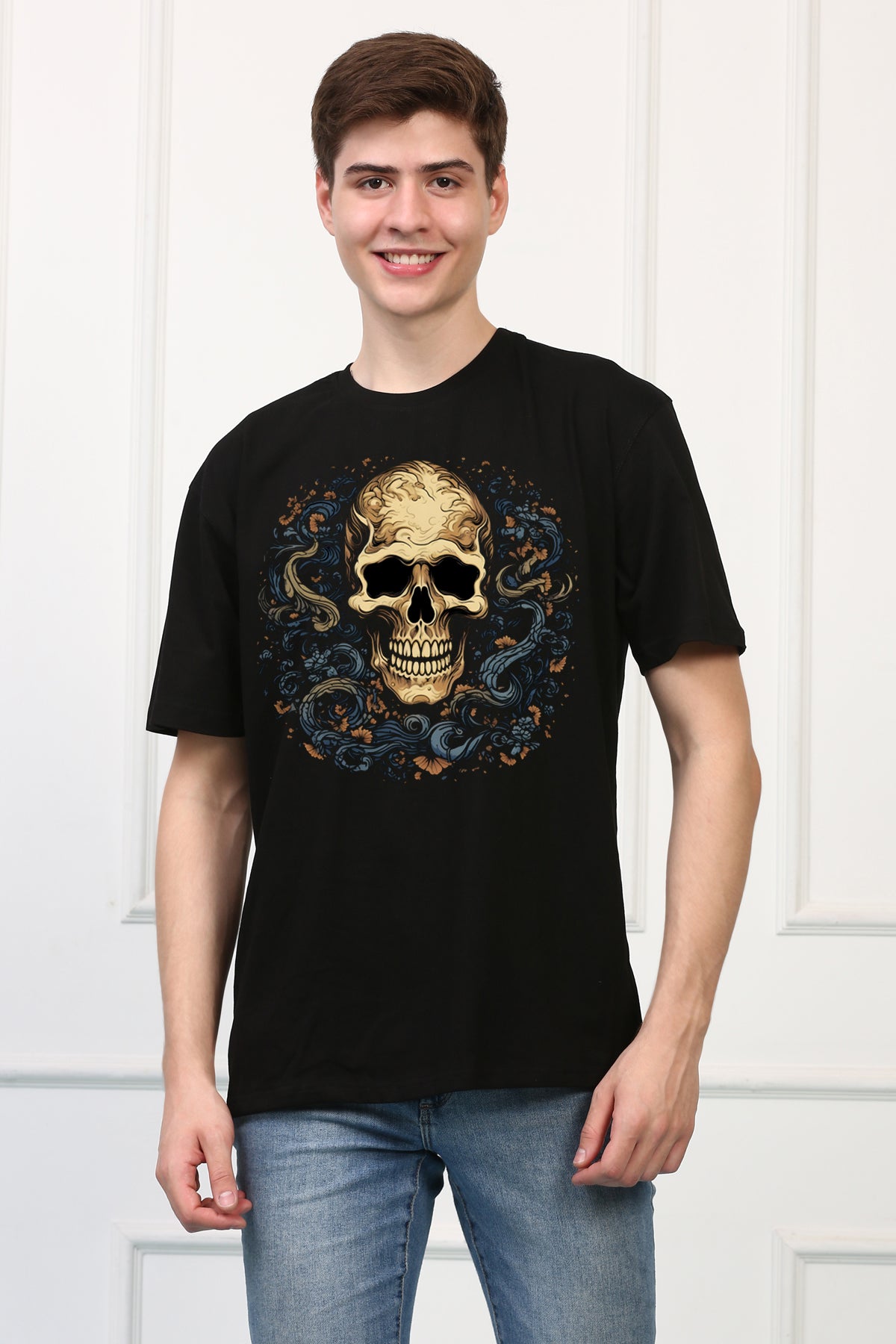 Skull Print 13 Oversized  Printed Tshirt