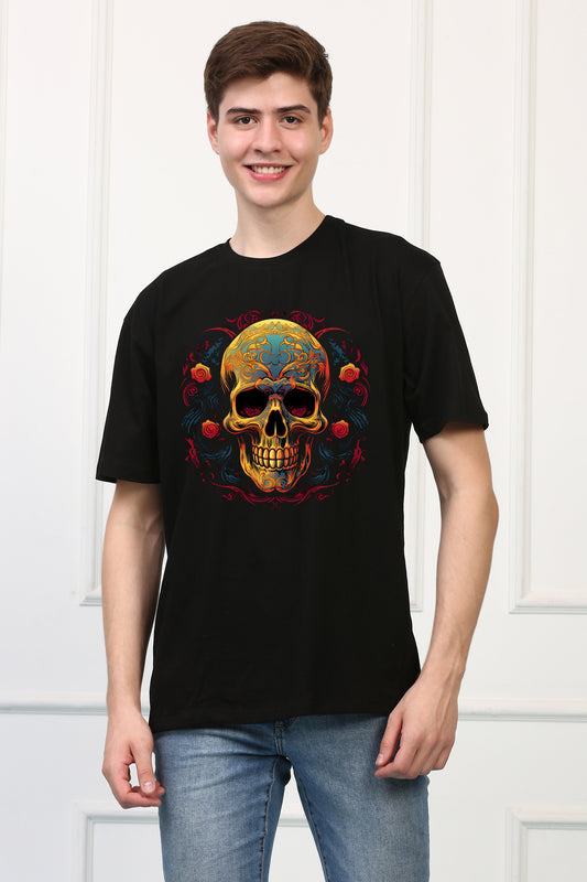 Skull Print 16 Oversized  Printed Tshirt