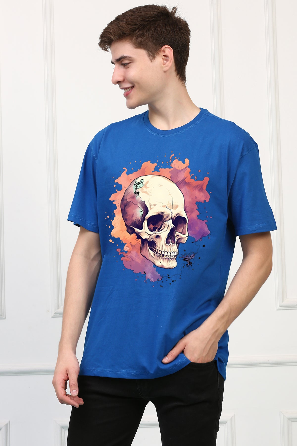 Skull Print 8 Oversized  Printed Tshirt