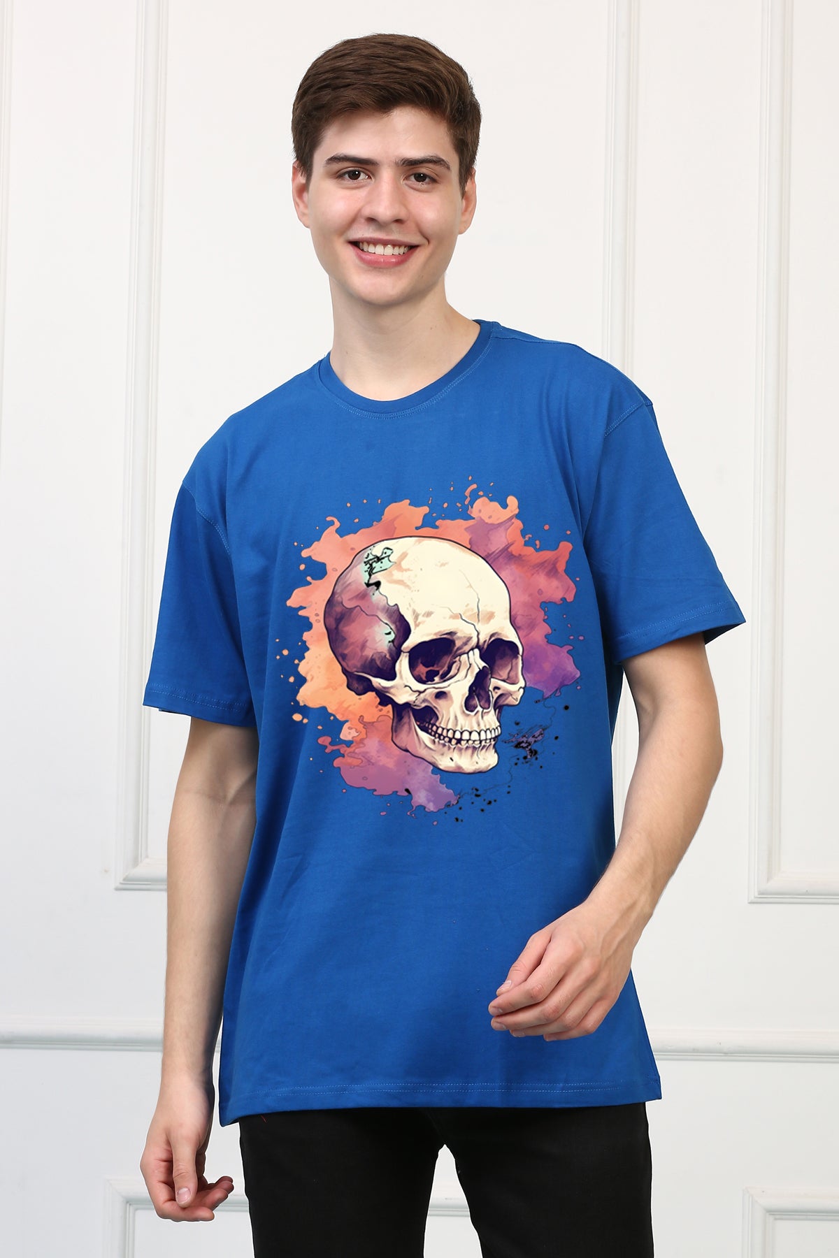 Skull Print 8 Oversized  Printed Tshirt