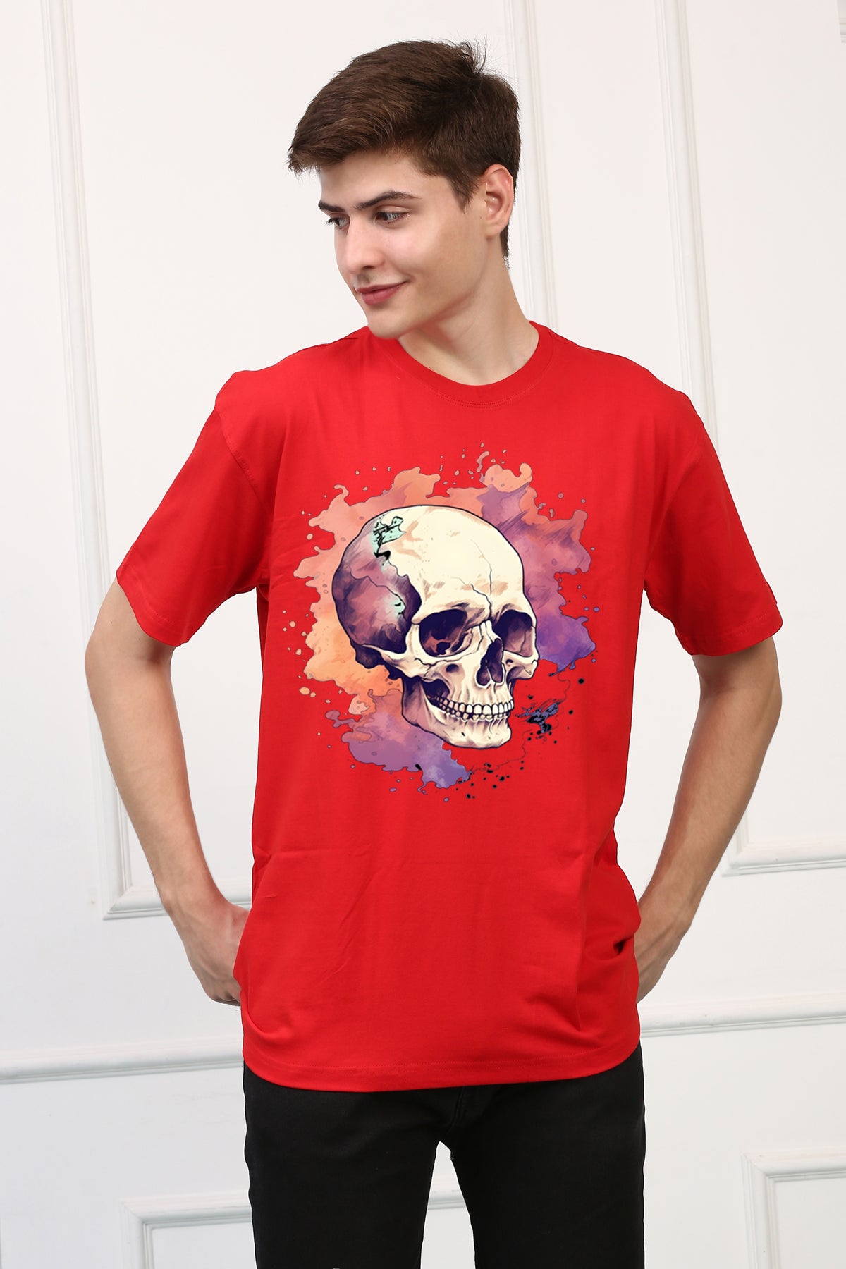 Skull Print 8 Oversized  Printed Tshirt