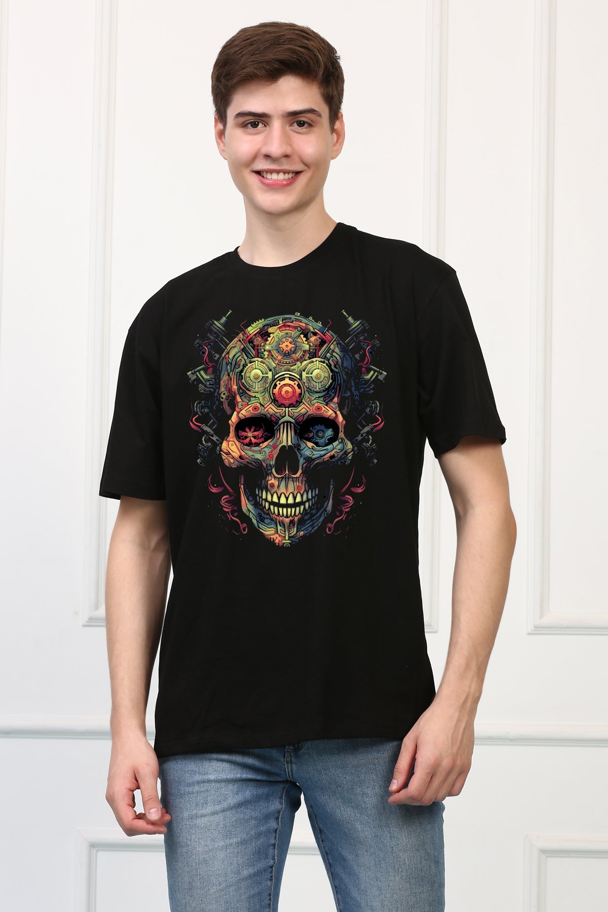 Skull Print 9 Oversized  Printed Tshirt